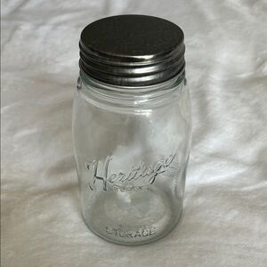 Clear Glass Storage Jar with Silver Lid
